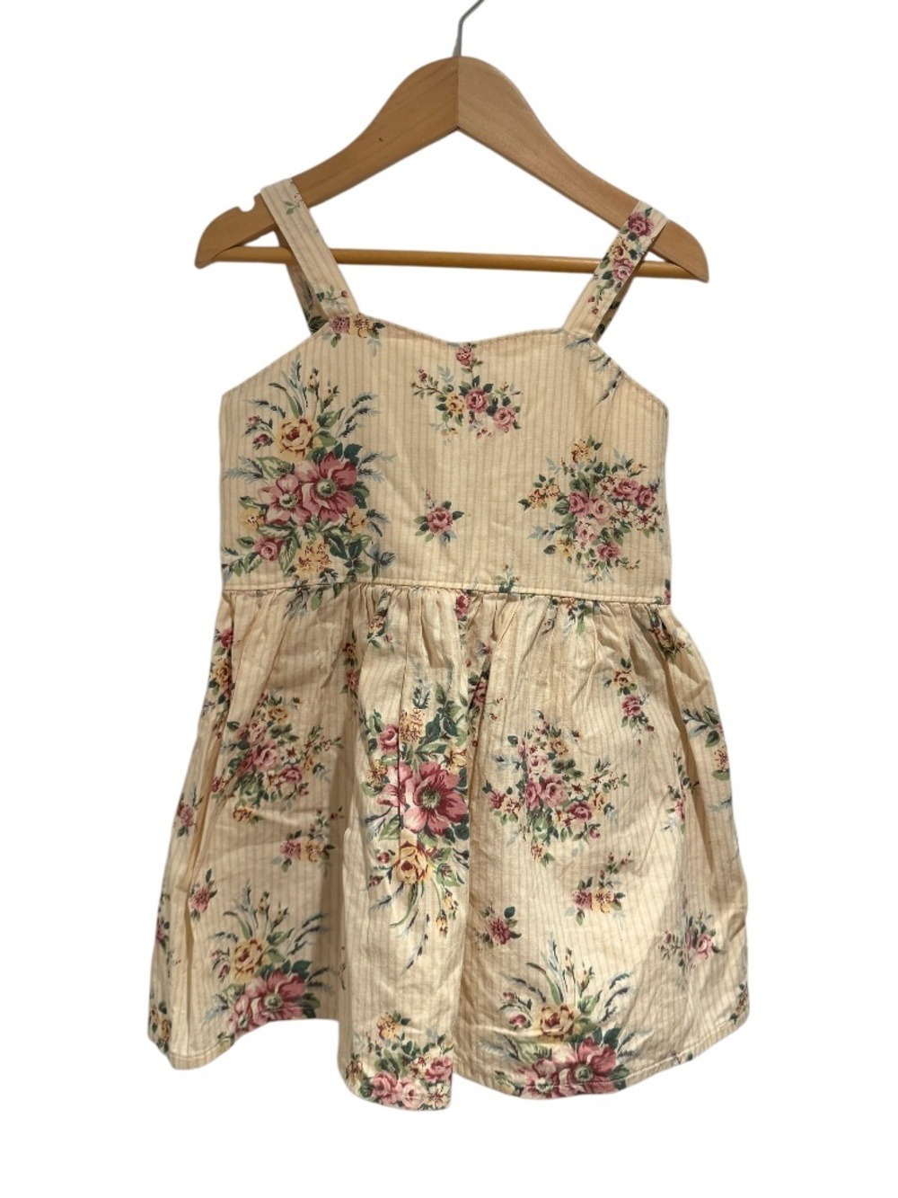WILLOW yellow striped floral cotton summer dress - size 4